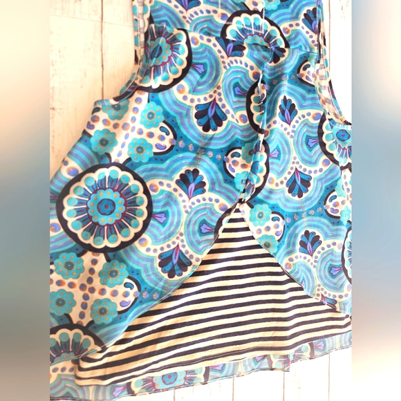 Anthropologie Meadow Rue Flowy Layered Tank Menon Geometric Blue Medallion - Picture 10 of 10